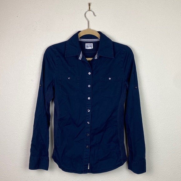 Converse | Women's Navy Casual Long Sleeve Button Up Shirt S - Picture 1 of 9